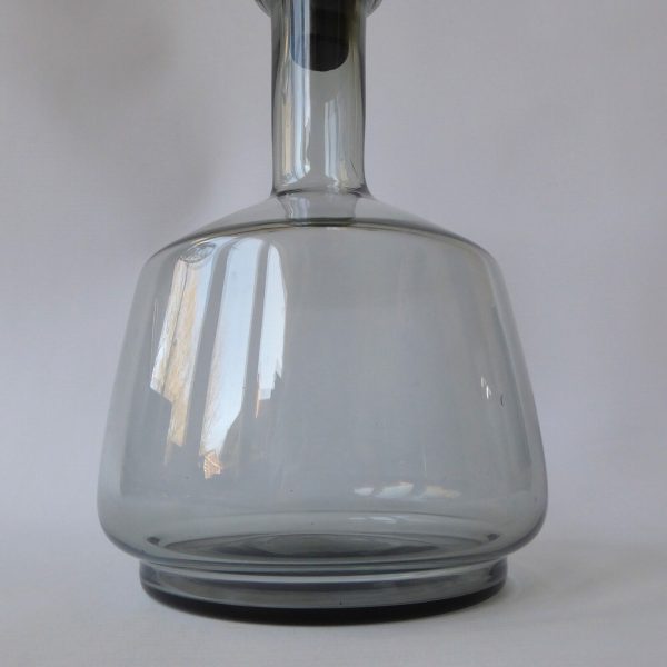 Mid century drinks decanter, smokey grey glass, modernist 1960s 1970s barware - Image 5
