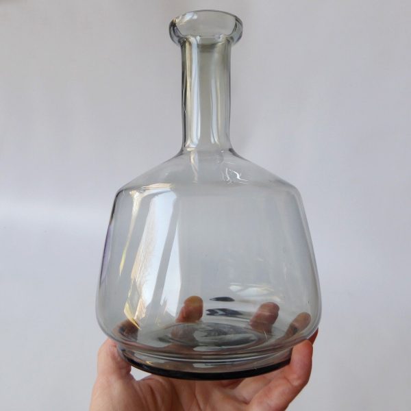 Mid century drinks decanter, smokey grey glass, modernist 1960s 1970s barware - Image 6