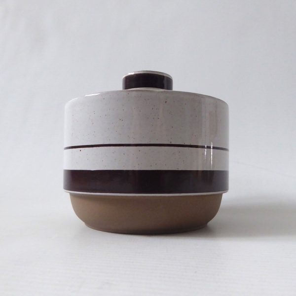 Midwinter Stoneware lidded sugar bowl brown stripes. 1970s retro ceramic pottery - Image 4