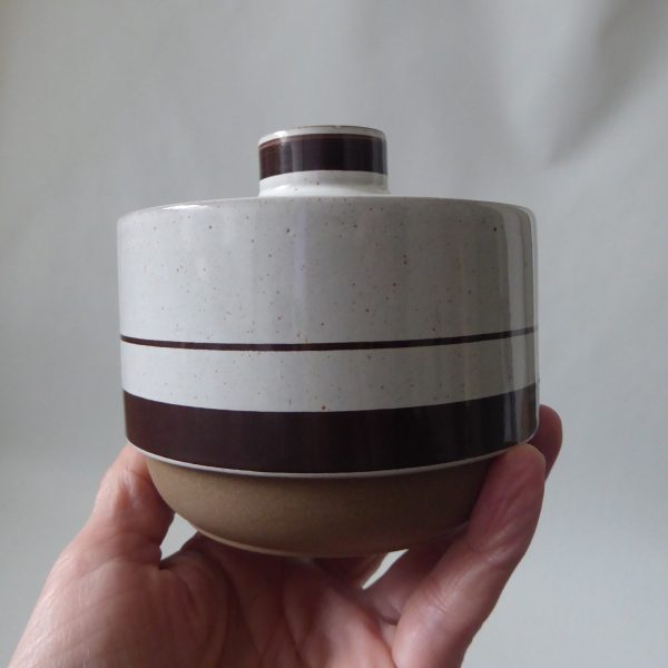 Midwinter Stoneware lidded sugar bowl brown stripes. 1970s retro ceramic pottery - Image 5