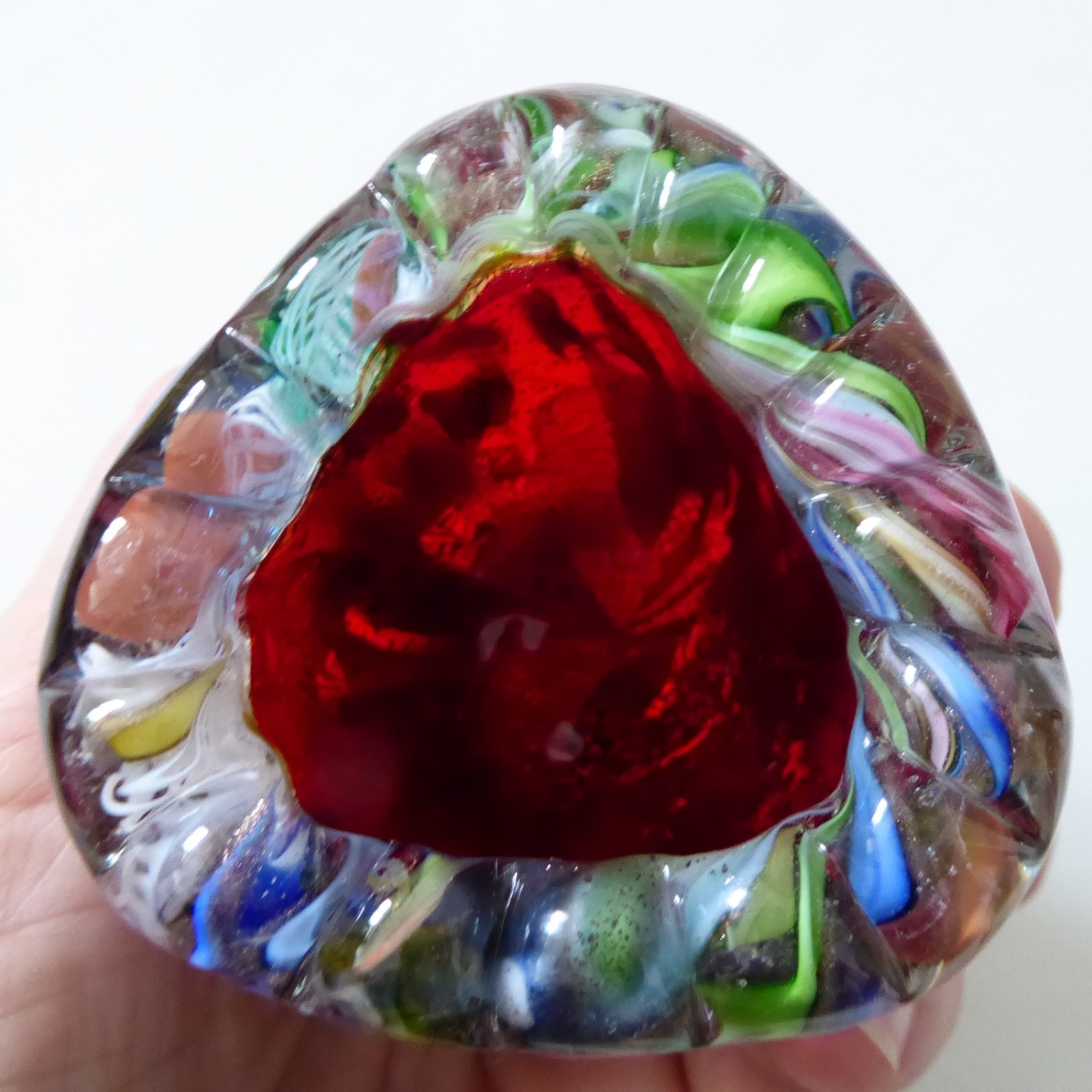 Murano AVEM Bizantino Tutti Frutti small vase/match holder. Vintage mid century - Image 3