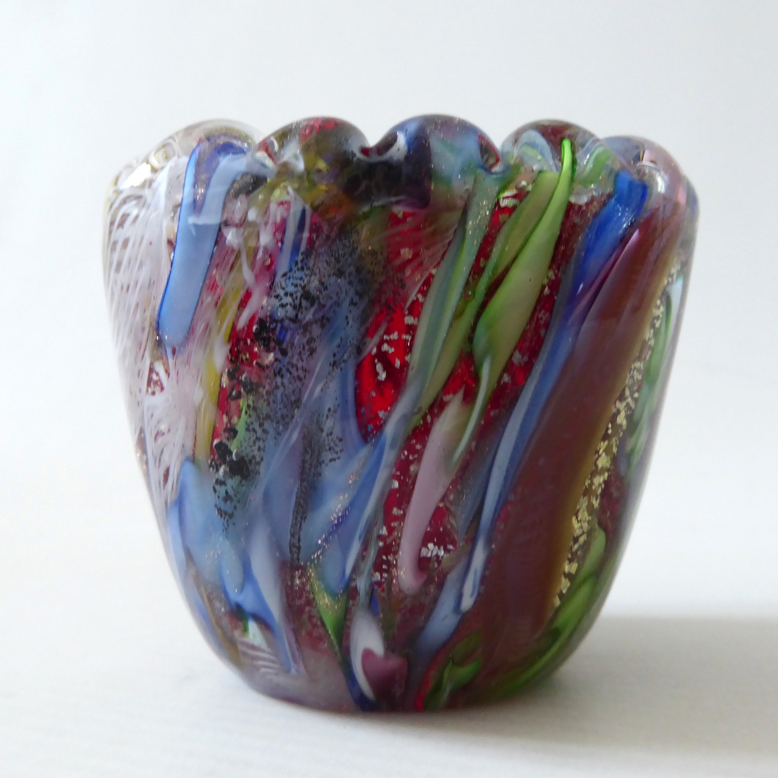 Murano AVEM Bizantino Tutti Frutti small vase/match holder. Vintage mid century - Image 5