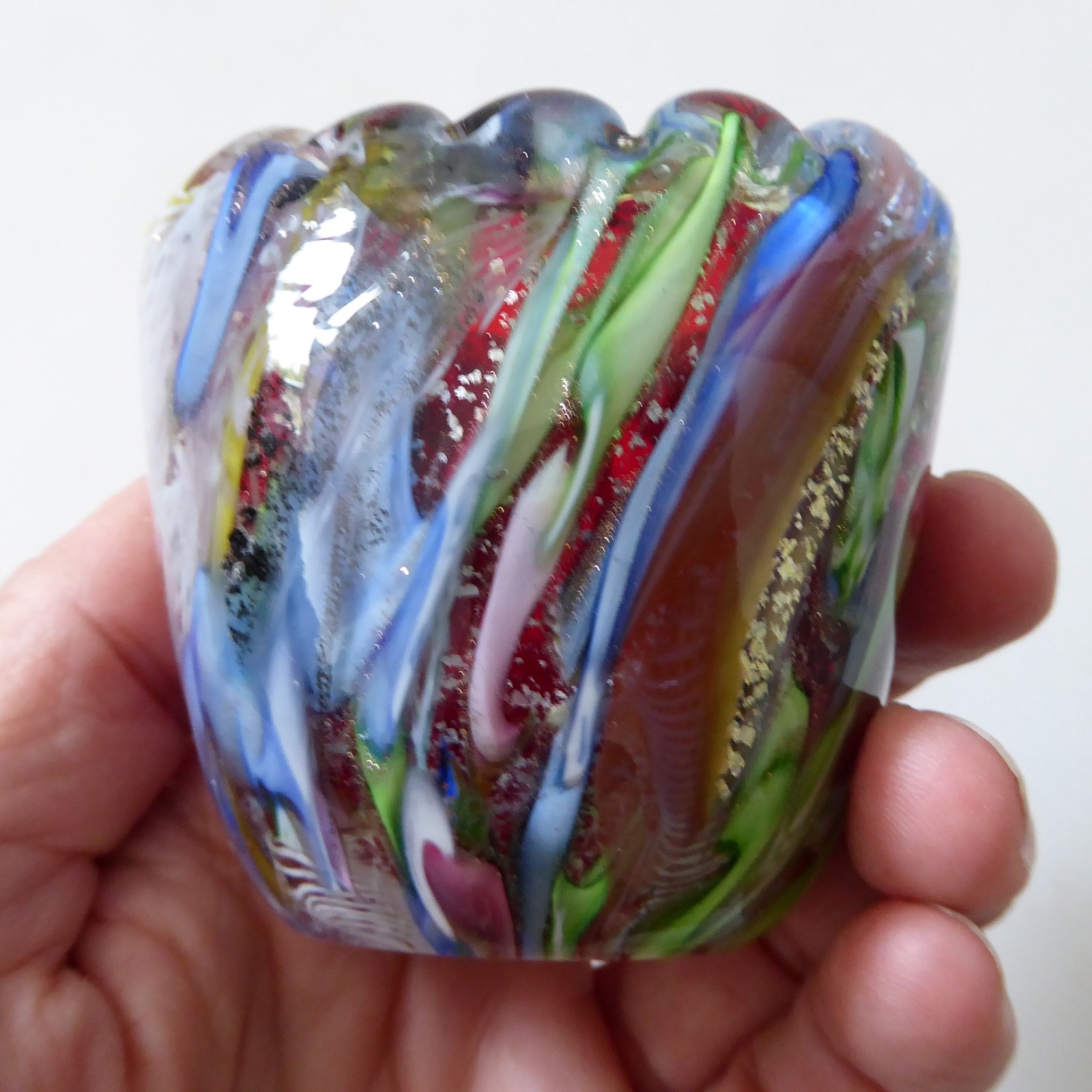 Murano AVEM Bizantino Tutti Frutti small vase/match holder. Vintage mid century - Image 6