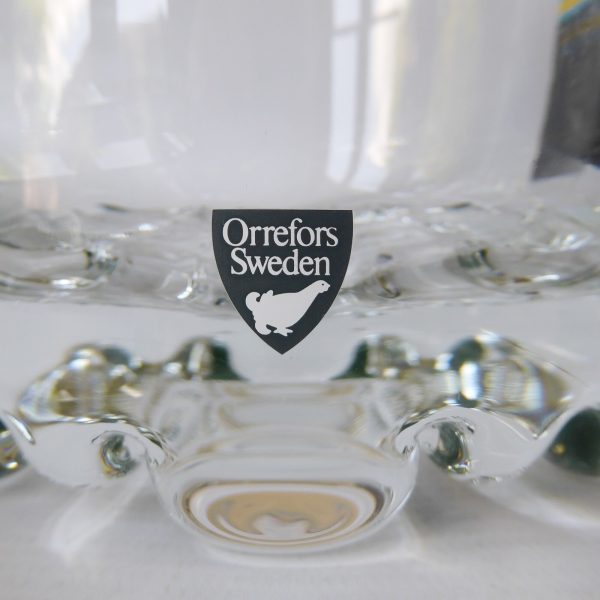 Orrefors Erik vintage crystal glass ice bucket, boxed + tongs. Olle Alberius 70s - Image 11