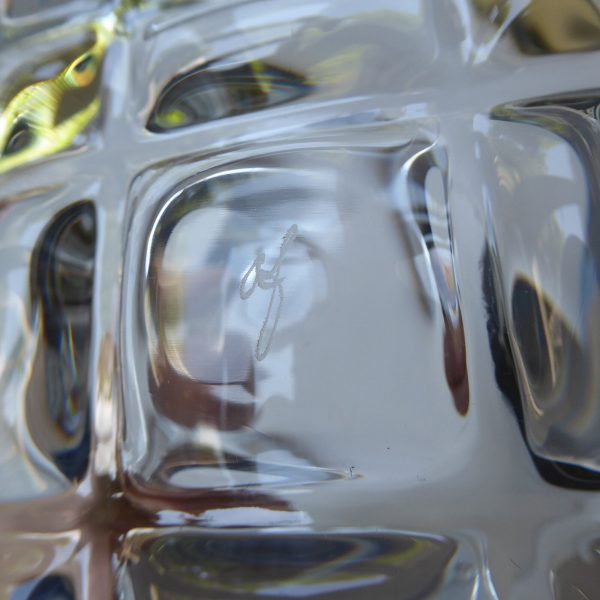 Orrefors Erik vintage crystal glass ice bucket, boxed + tongs. Olle Alberius 70s - Image 19