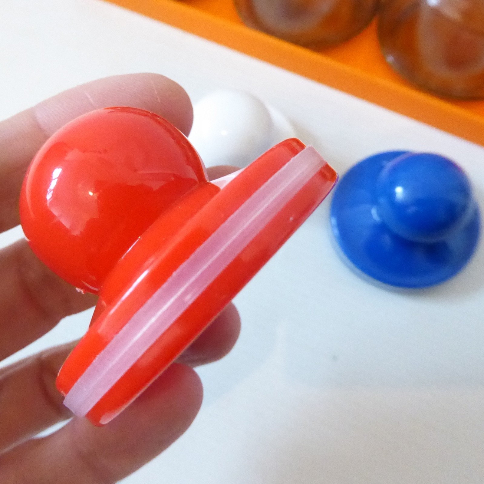 Retro small plastic kitchen pots and orange storage shelf. 1970s jars containers - Image 14