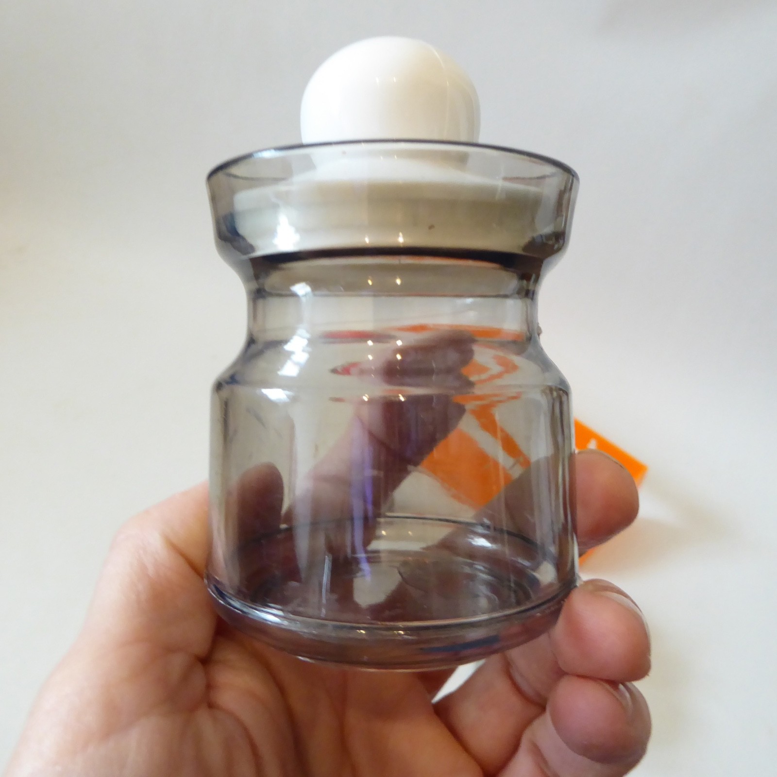 Retro small plastic kitchen pots and orange storage shelf. 1970s jars containers - Image 15