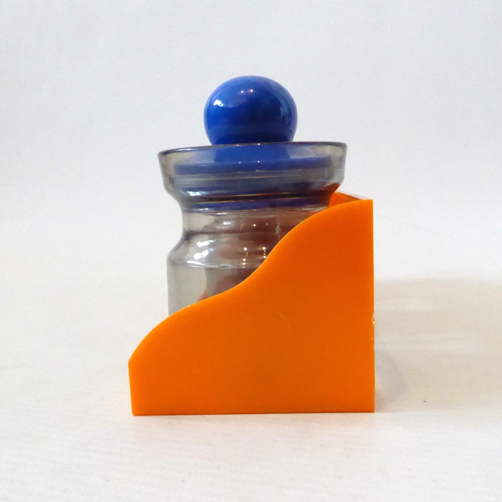 Retro small plastic kitchen pots and orange storage shelf. 1970s jars containers - Image 16