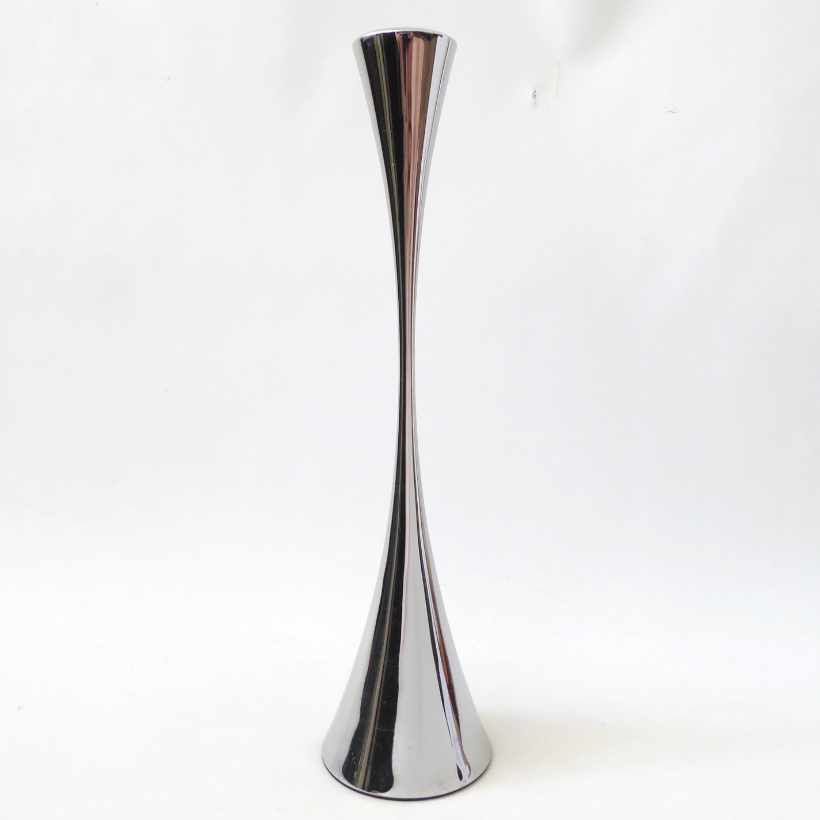 Robert Welch Arden 12" candlestick stainless steel silver chrome color modernist