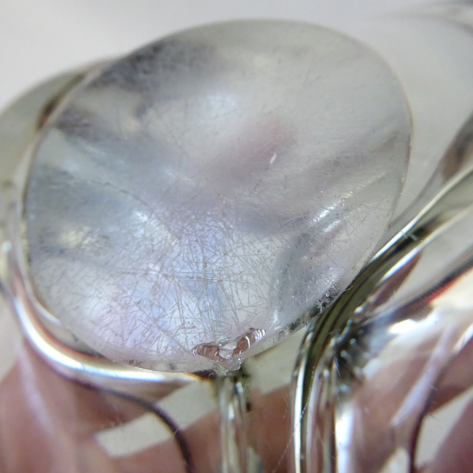 Romanian art glass dish, bowl ashtray. Grey & red vintage retro 70s Murano style - Image 11