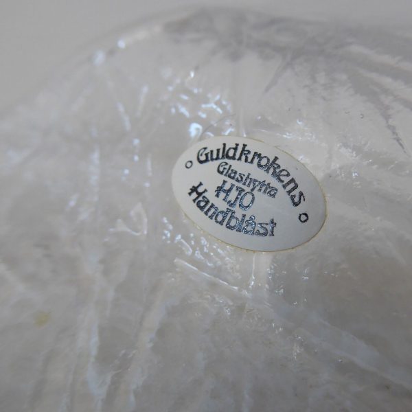 Swedish glass serving cheese plate platter. Guldkrokens Glashytta HJA. Brutalist - Image 3