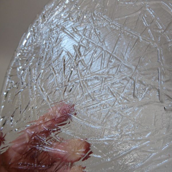 Swedish glass serving cheese plate platter. Guldkrokens Glashytta HJA. Brutalist - Image 4