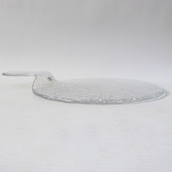 Swedish glass serving cheese plate platter. Guldkrokens Glashytta HJA. Brutalist - Image 6