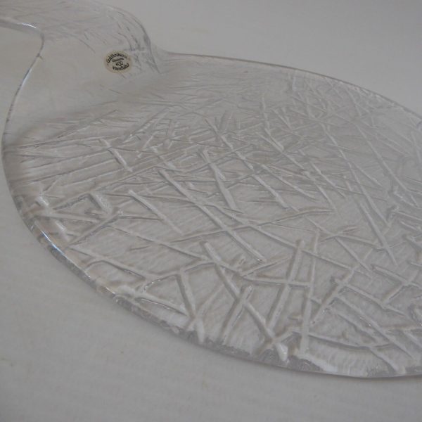 Swedish glass serving cheese plate platter. Guldkrokens Glashytta HJA. Brutalist - Image 7