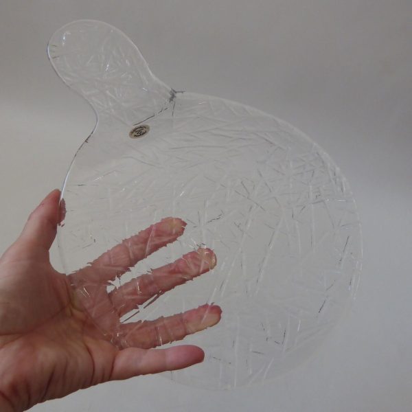 Swedish glass serving cheese plate platter. Guldkrokens Glashytta HJA. Brutalist - Image 10