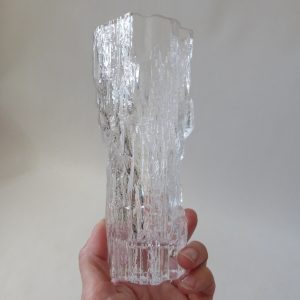 Tapio Wirkkala iittala 3429 art glass icy vase, mid century 70s Finland, signed