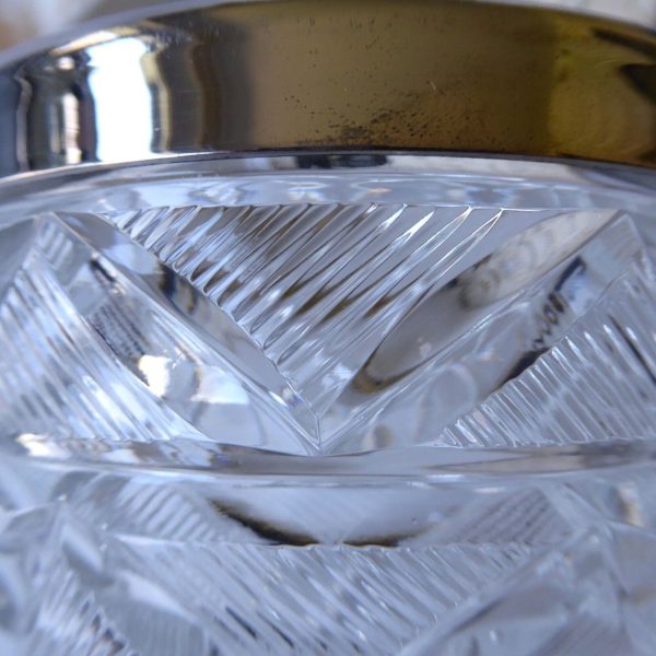 USSR crystal bowl, vintage. Boxed small cut glass + silverplated. Caenaho B CCCP - Image 14