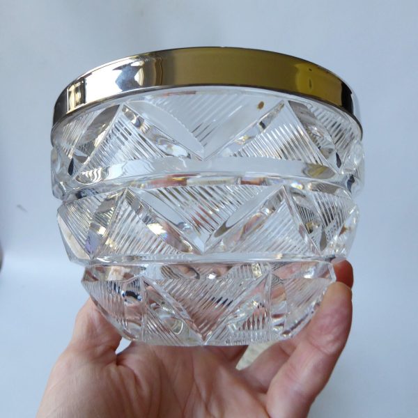 USSR crystal bowl, vintage. Boxed small cut glass + silverplated. Caenaho B CCCP - Image 10
