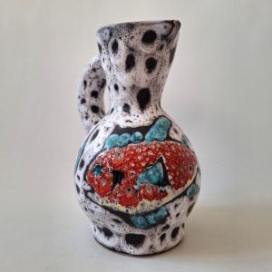 Vallauris mid century French ceramic pottery FISh jug vase, fat lava retro 1960s
