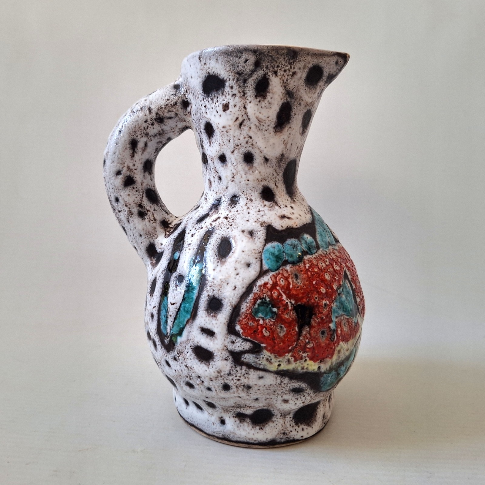 Vallauris mid century French ceramic pottery FISh jug vase, fat lava retro 1960s - Image 4