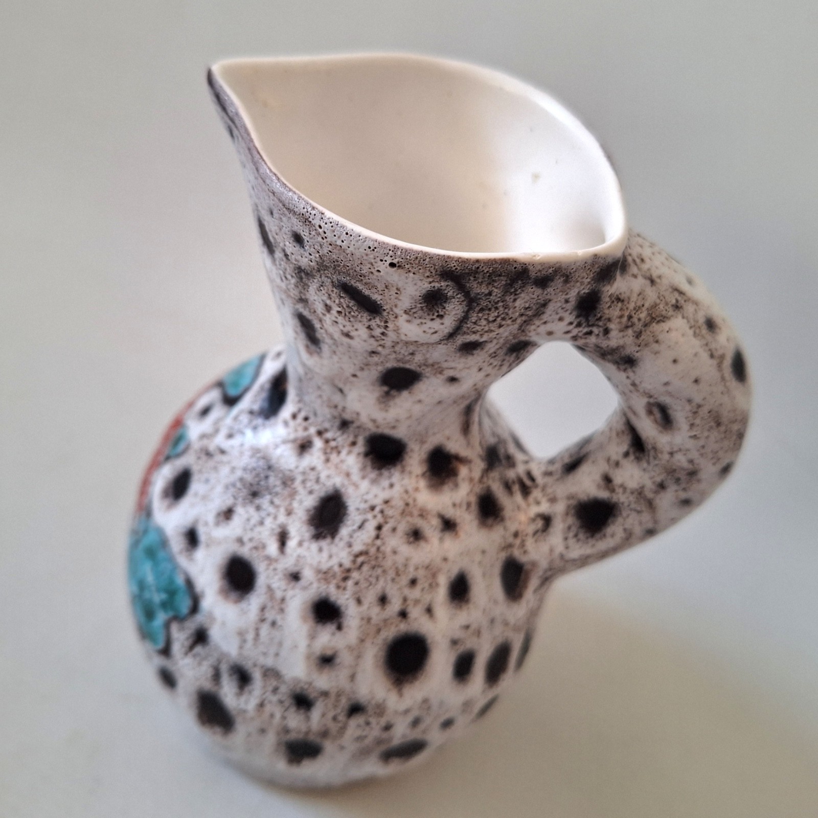 Vallauris mid century French ceramic pottery FISh jug vase, fat lava retro 1960s - Image 7