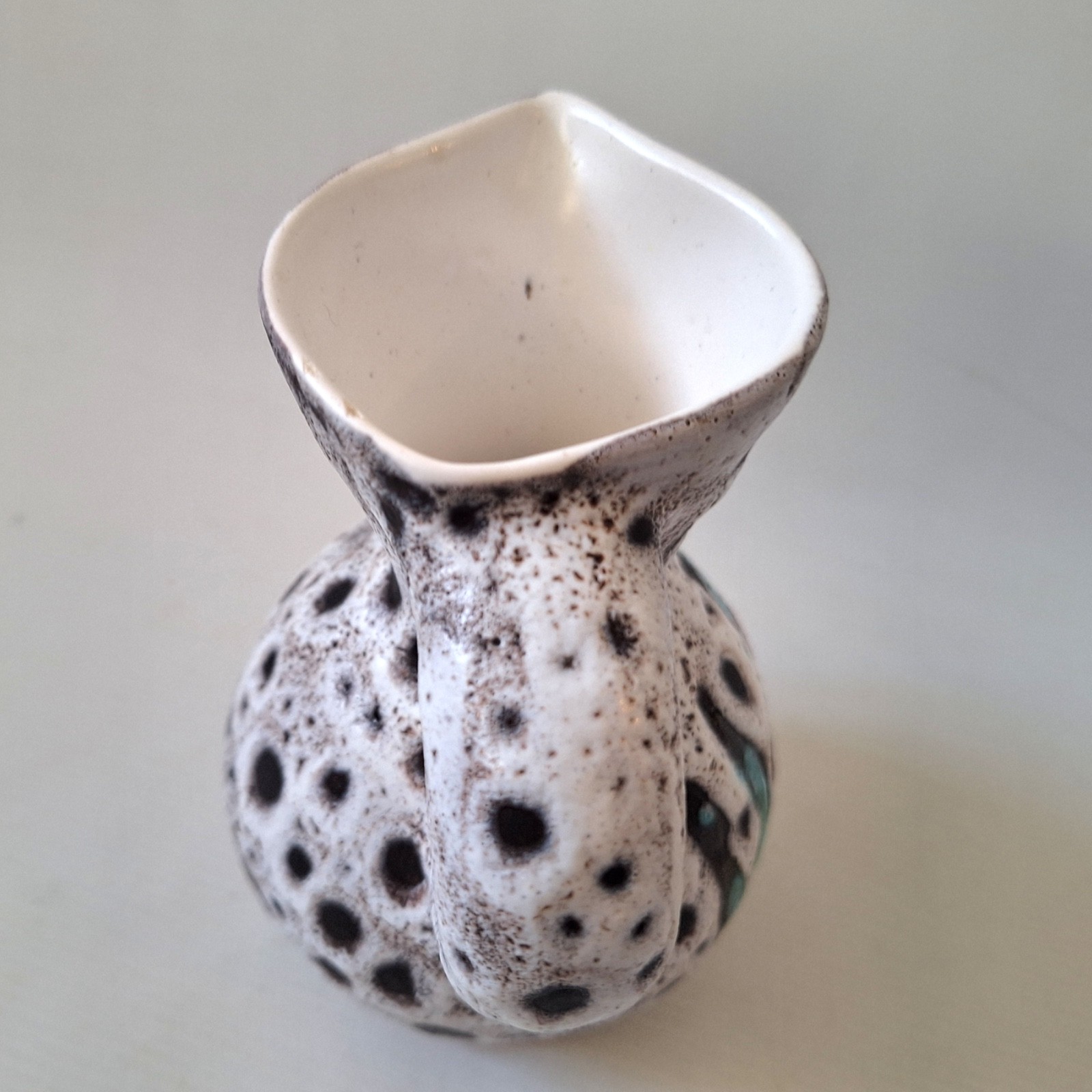 Vallauris mid century French ceramic pottery FISh jug vase, fat lava retro 1960s - Image 8