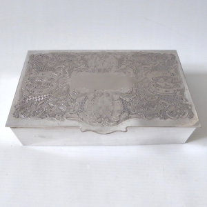 Viners of Sheffield Alpha Plate cigarette trinket jewellery box case, vintage