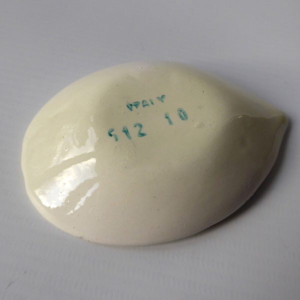 Vintage Italian pottery ceramic pin dish, apples. Yellow signed 512 10 Italy. - Image 9