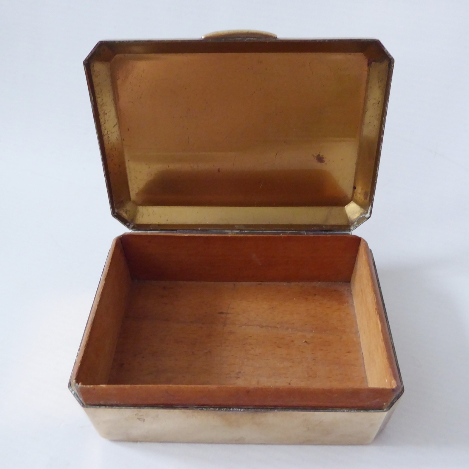 Vintage Marcovitch Black & White Cigarettes box tin, Art Deco 30s/40s brass - Image 13