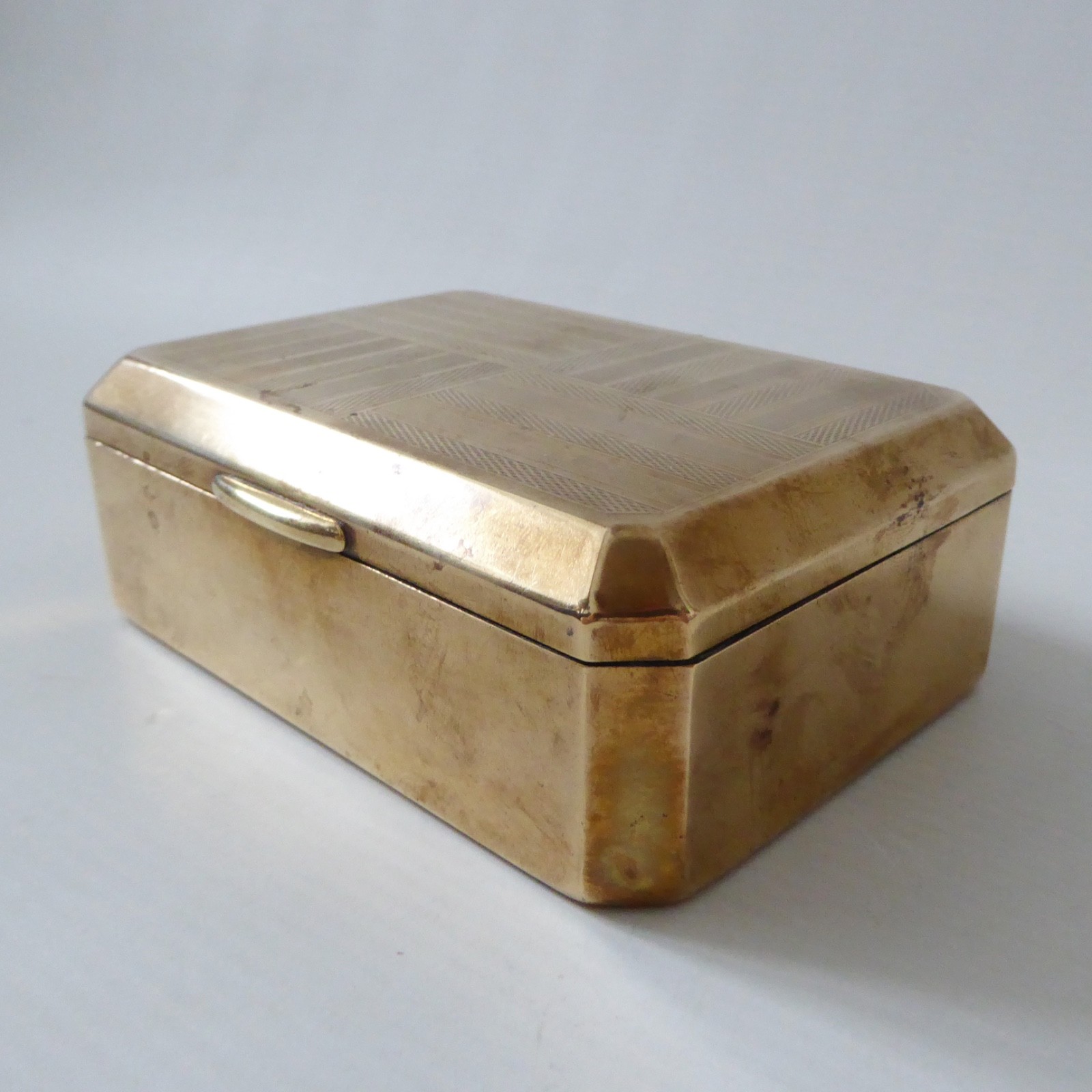 Vintage Marcovitch Black & White Cigarettes box tin, Art Deco 30s/40s brass - Image 3