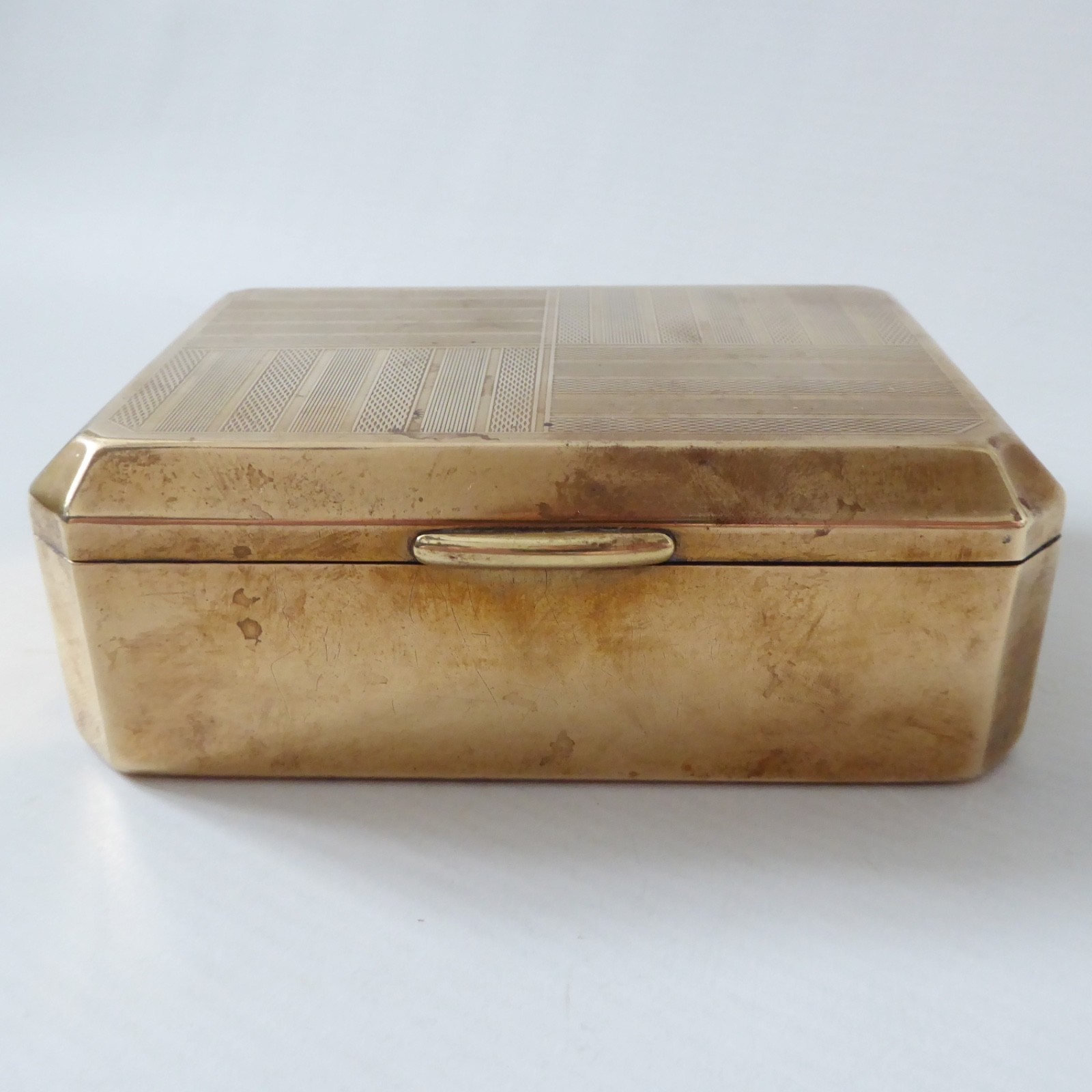 Vintage Marcovitch Black & White Cigarettes box tin, Art Deco 30s/40s brass - Image 4