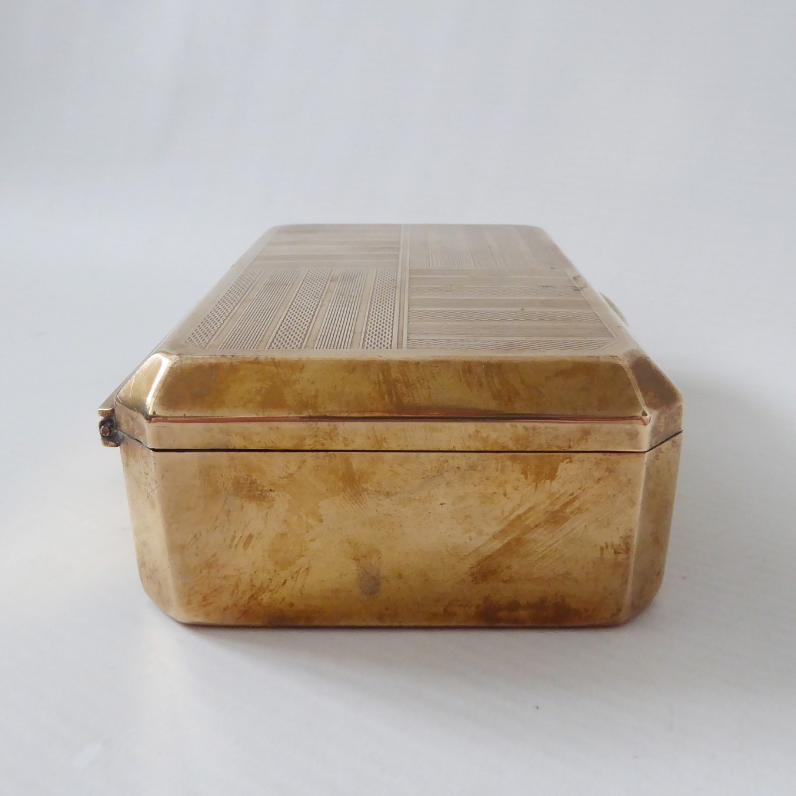 Vintage Marcovitch Black & White Cigarettes box tin, Art Deco 30s/40s brass - Image 6
