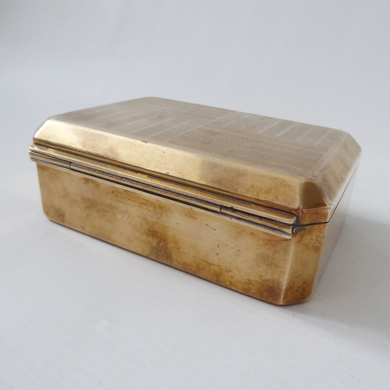 Vintage Marcovitch Black & White Cigarettes box tin, Art Deco 30s/40s brass - Image 7
