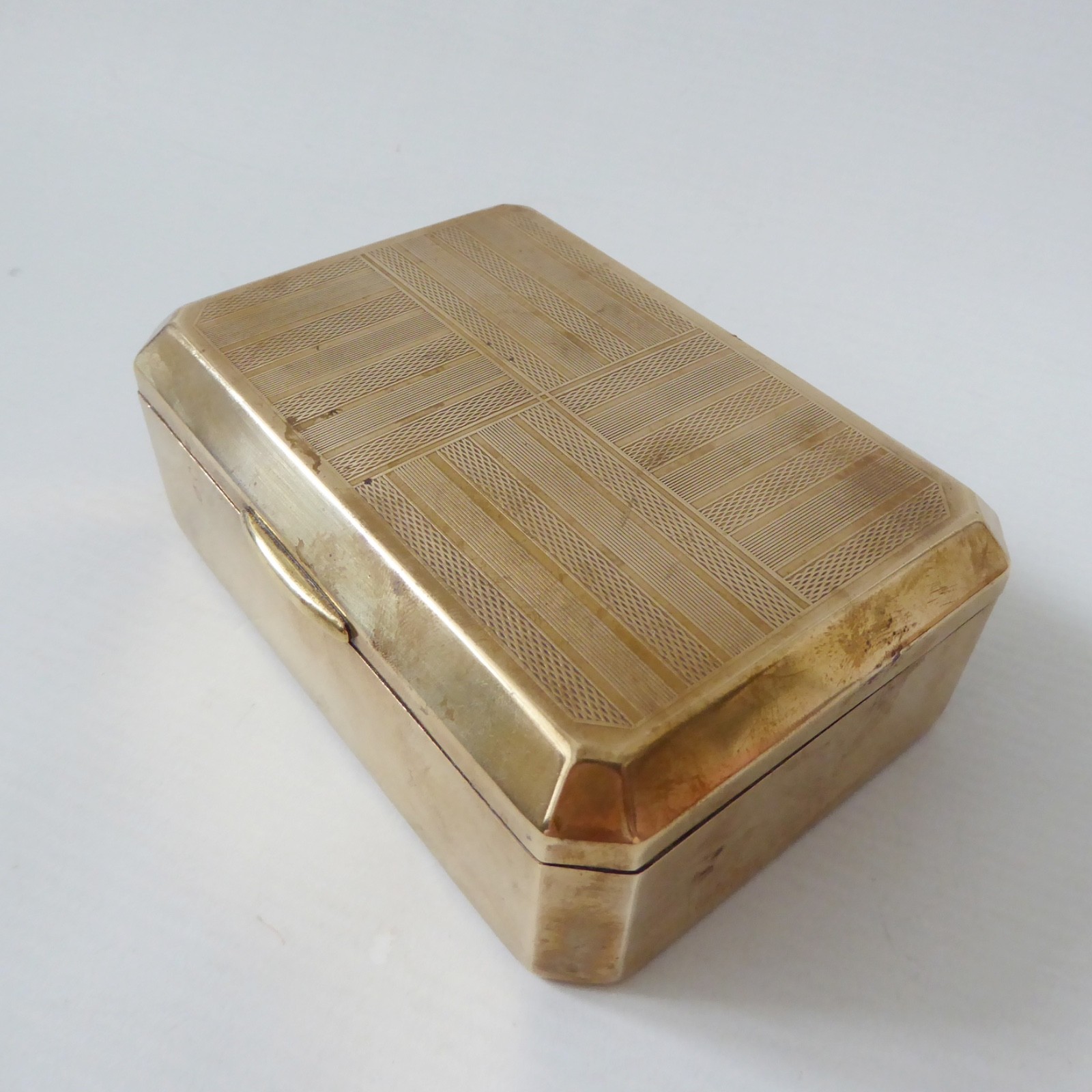 Vintage Marcovitch Black & White Cigarettes box tin, Art Deco 30s/40s brass - Image 8