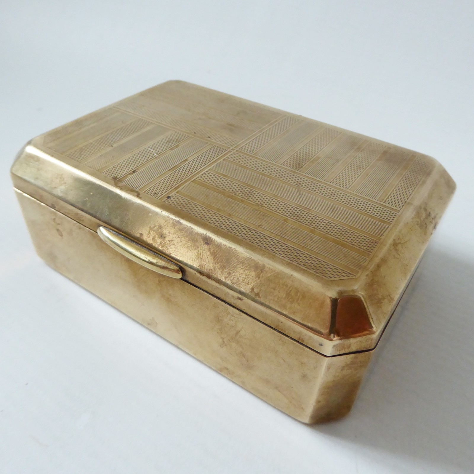 Vintage Marcovitch Black & White Cigarettes box tin, Art Deco 30s/40s brass