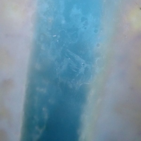 Vintage Mdina Crystal Blue Stripe crizzle art glass frosted square bowl, 1998 - Image 15