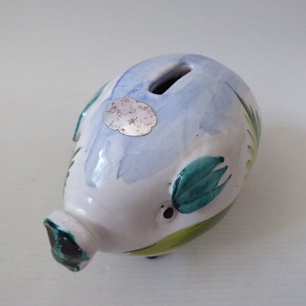 Vintage Montrose Italy 2168 piggy bank money box. Mid century painted + label - Image 5