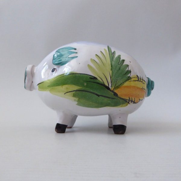 Vintage Montrose Italy 2168 piggy bank money box. Mid century painted + label