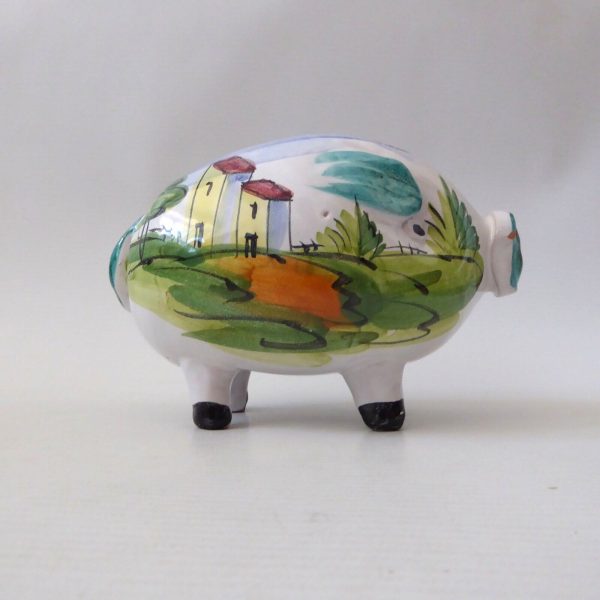 Vintage Montrose Italy 2168 piggy bank money box. Mid century painted + label - Image 9