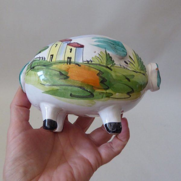 Vintage Montrose Italy 2168 piggy bank money box. Mid century painted + label - Image 10