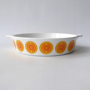 Vintage Pyrosil Electro orange circle casserole hob dish Netherlands 1970s retro