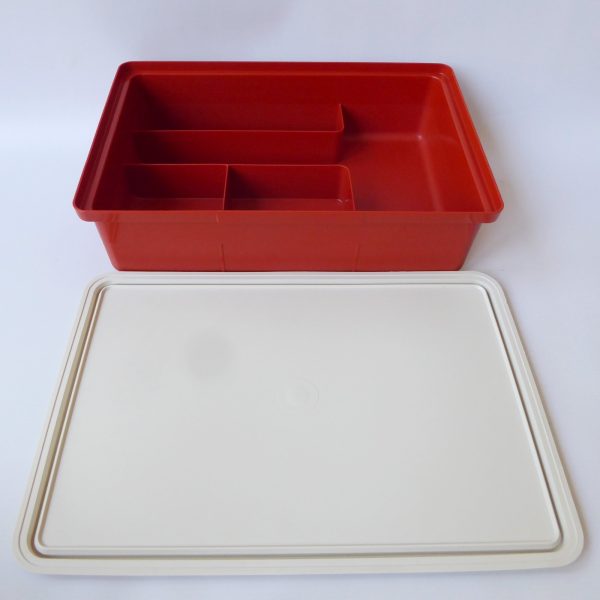 Vintage Tupperware Tuppercraft storage box. 1970s/1980s orange plastic container - Image 3