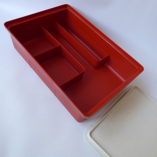 Vintage Tupperware Tuppercraft storage box. 1970s/1980s orange plastic container - Image 5
