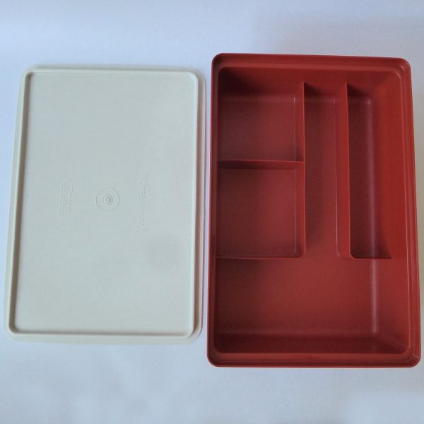 Vintage Tupperware Tuppercraft storage box. 1970s/1980s orange plastic container - Image 6