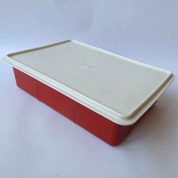 Vintage Tupperware Tuppercraft storage box. 1970s/1980s orange plastic container - Image 7