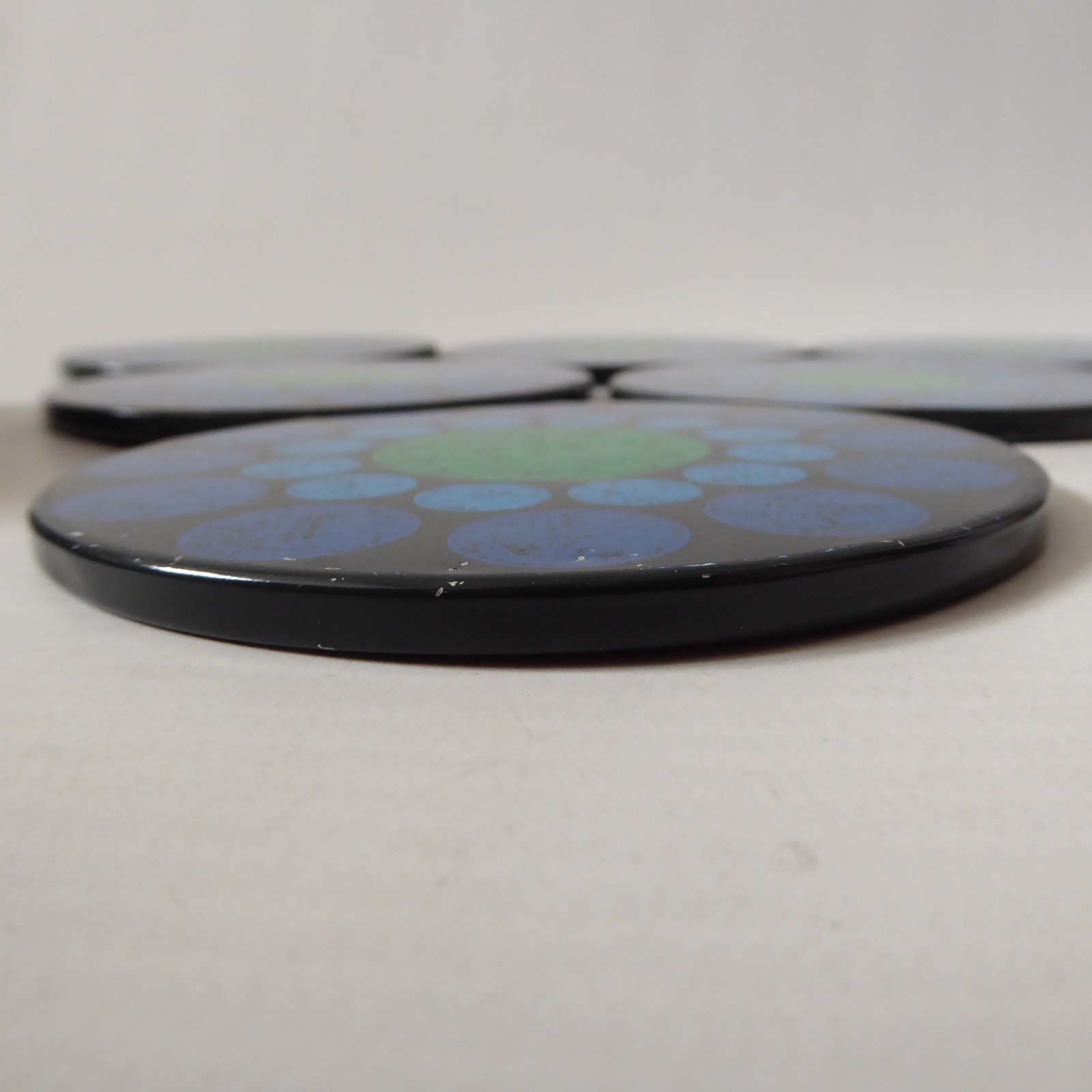 Vintage boxed set six Worcester Ware round cocktail mats, coasters. Retro 1970s - Image 11