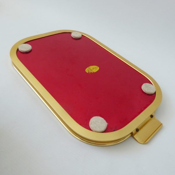 Vintage red & gold 12" drinks tray by Carefree.  1960s/1970s retro rectangular - Image 12