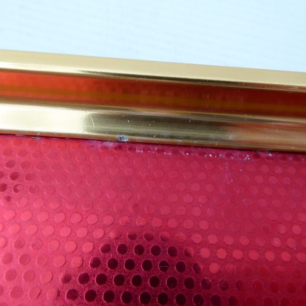 Vintage red & gold 12" drinks tray by Carefree.  1960s/1970s retro rectangular - Image 17