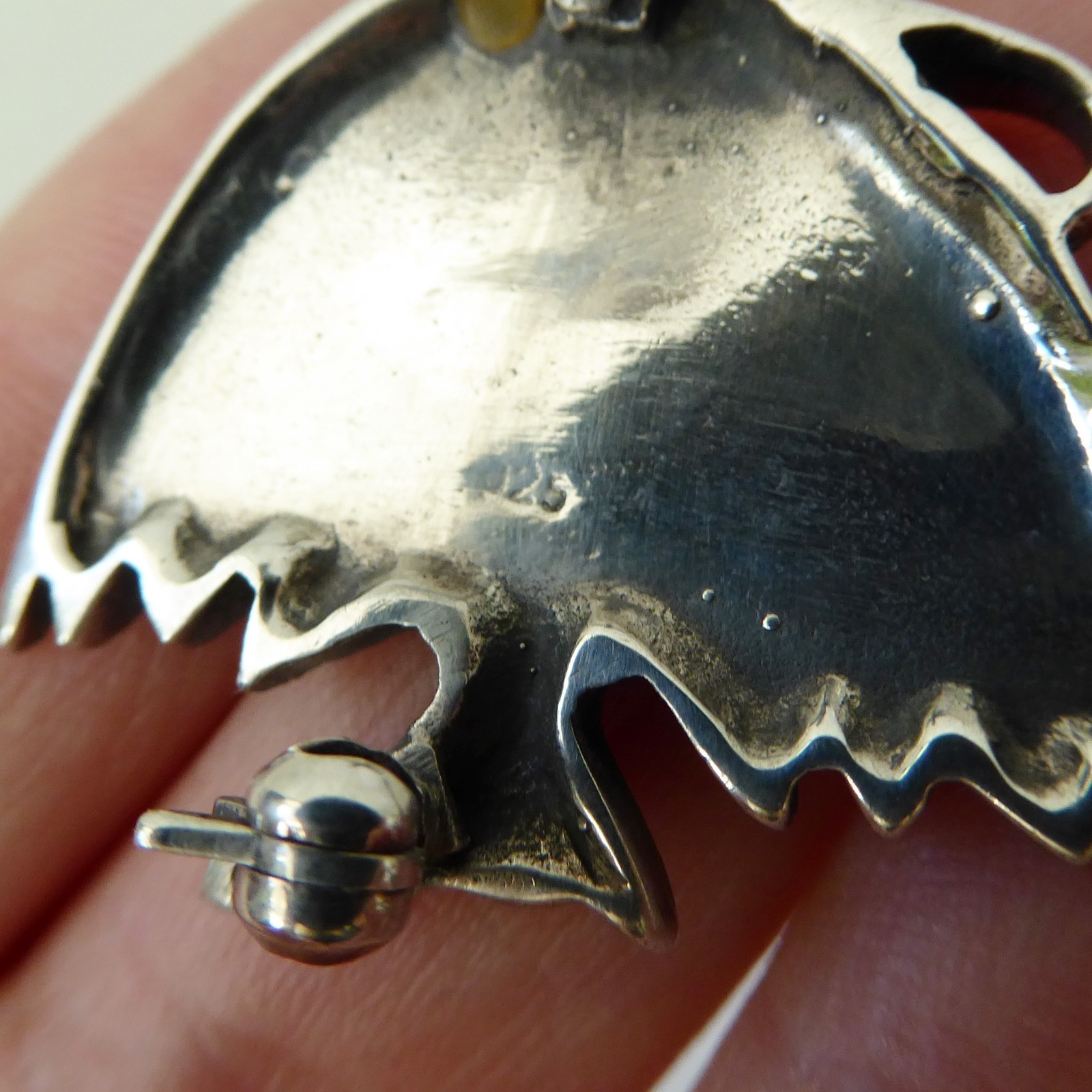 Vintage sterling silver 925 fish brooch + fine marcasite gemstones. Retro kitsch - Image 10