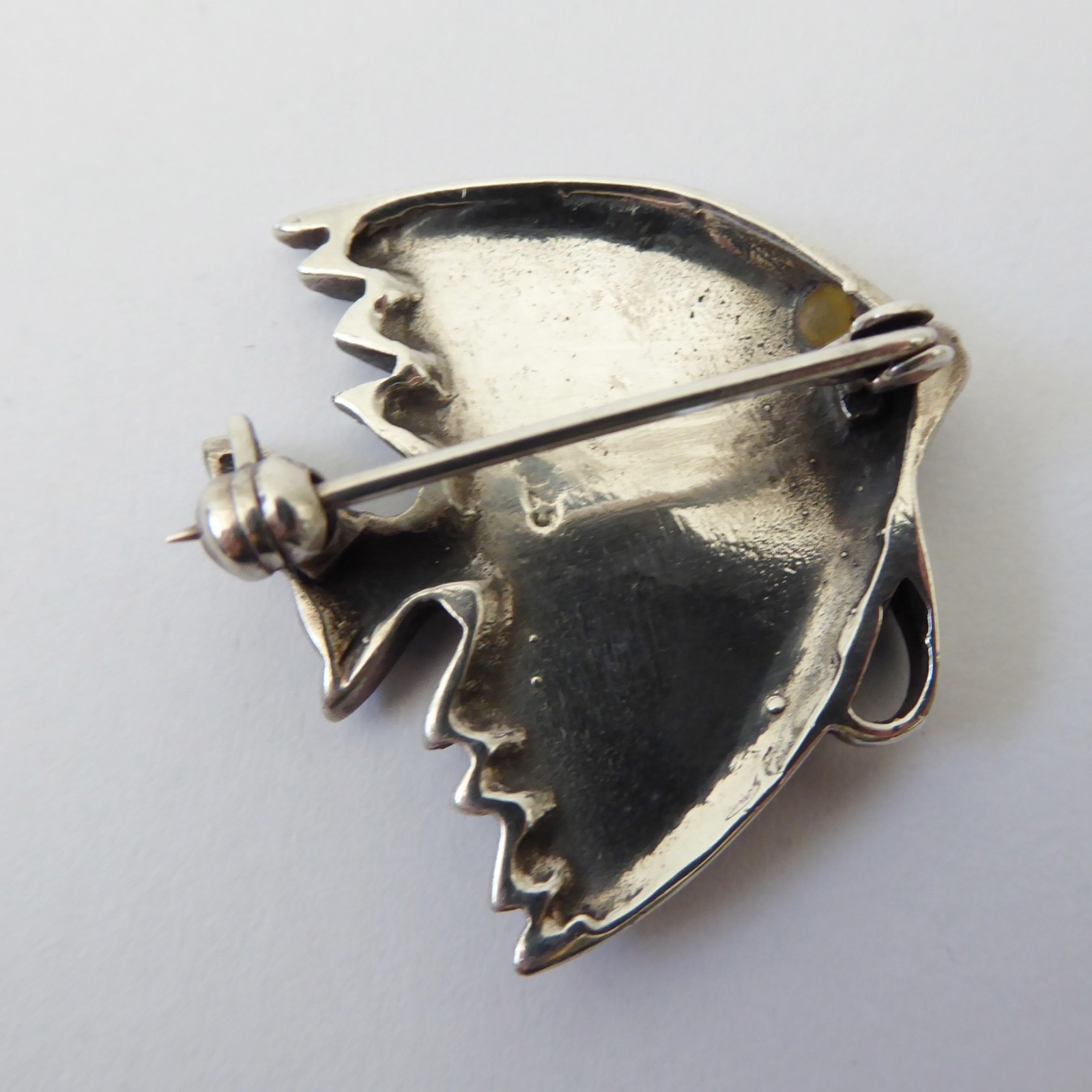 Vintage sterling silver 925 fish brooch + fine marcasite gemstones. Retro kitsch - Image 8